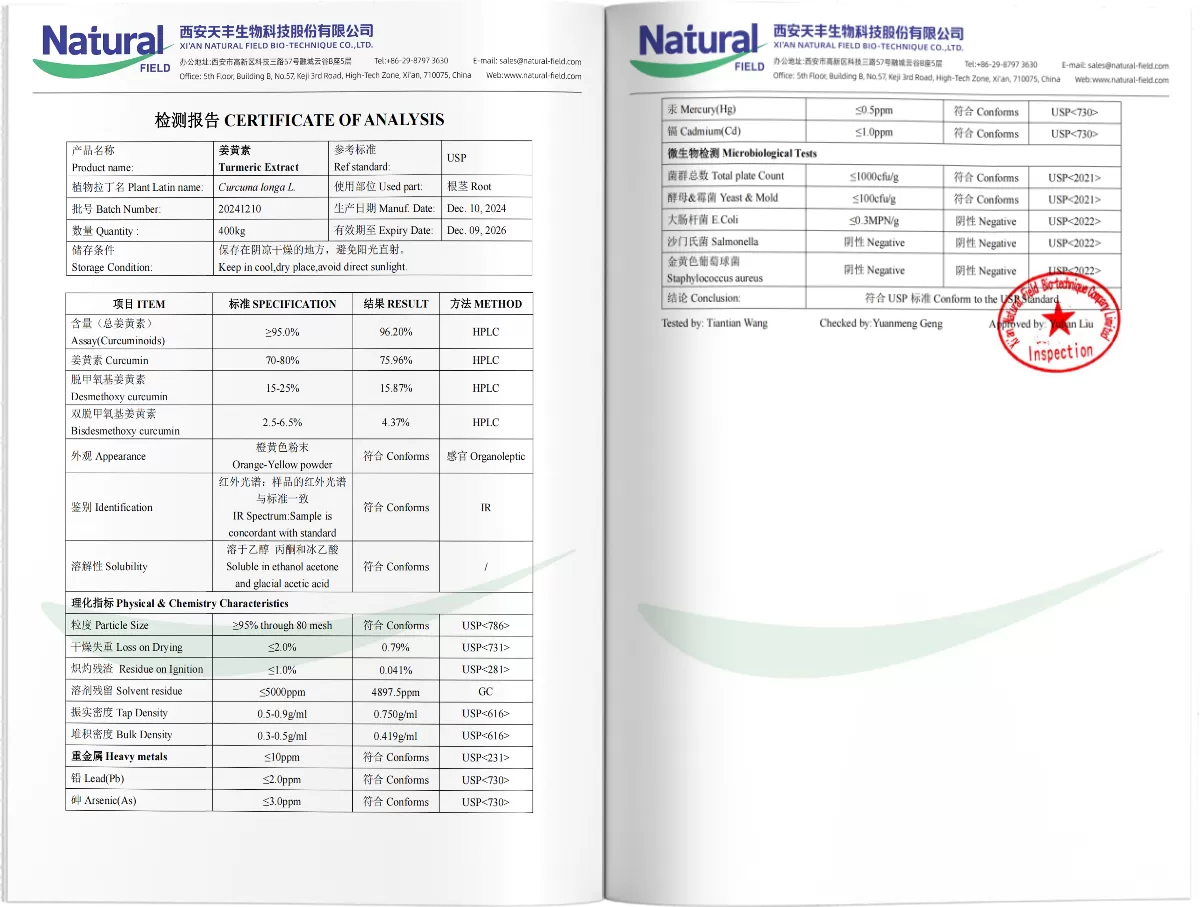 Extrato de curcumina de açafrão PDF
